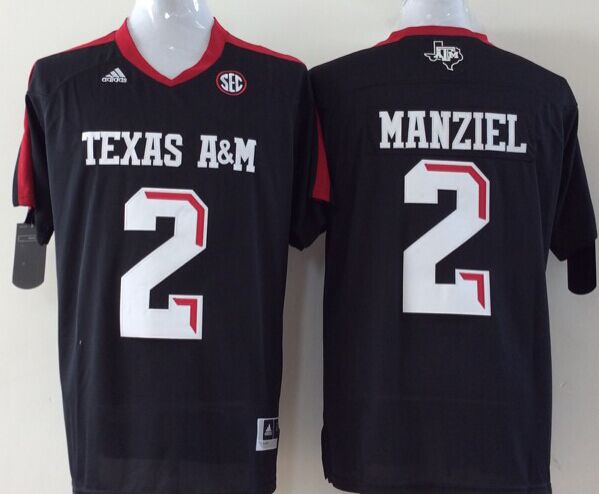 Men's Texas A&M Aggies Johnny Manziel #2 Black Jersey